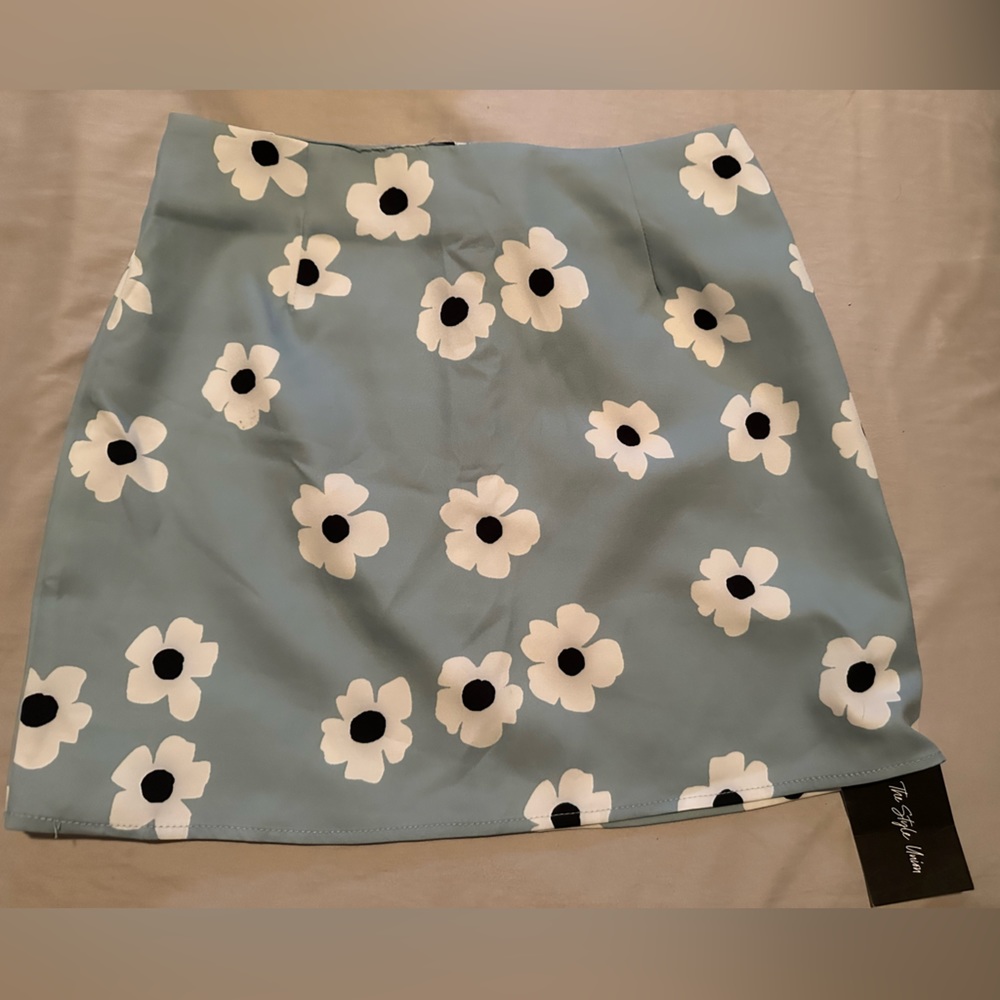 Baby blue mini skirt